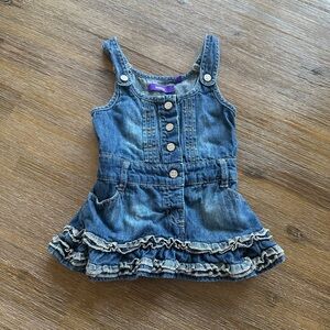 3/20$ Mexx Blue Denim Ruffle Baby Dress size 6-9 months